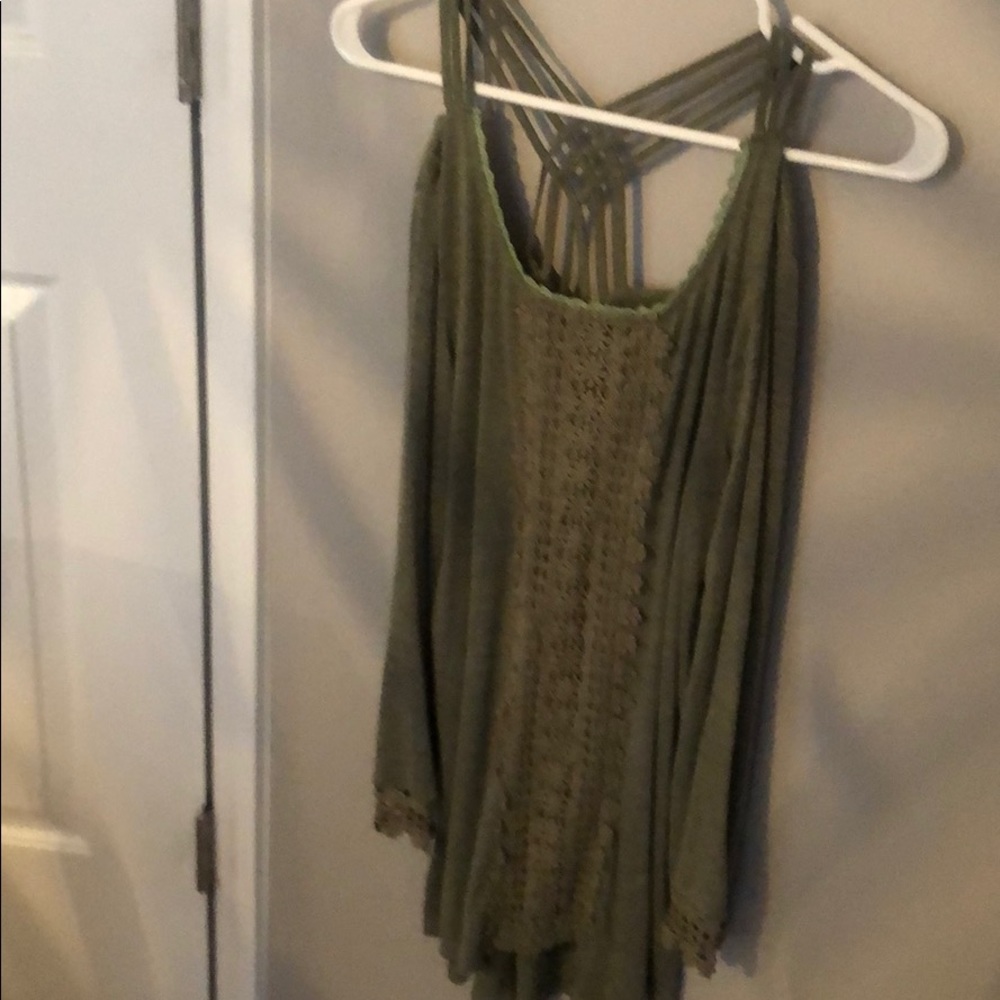 Army green shoulder out tunic